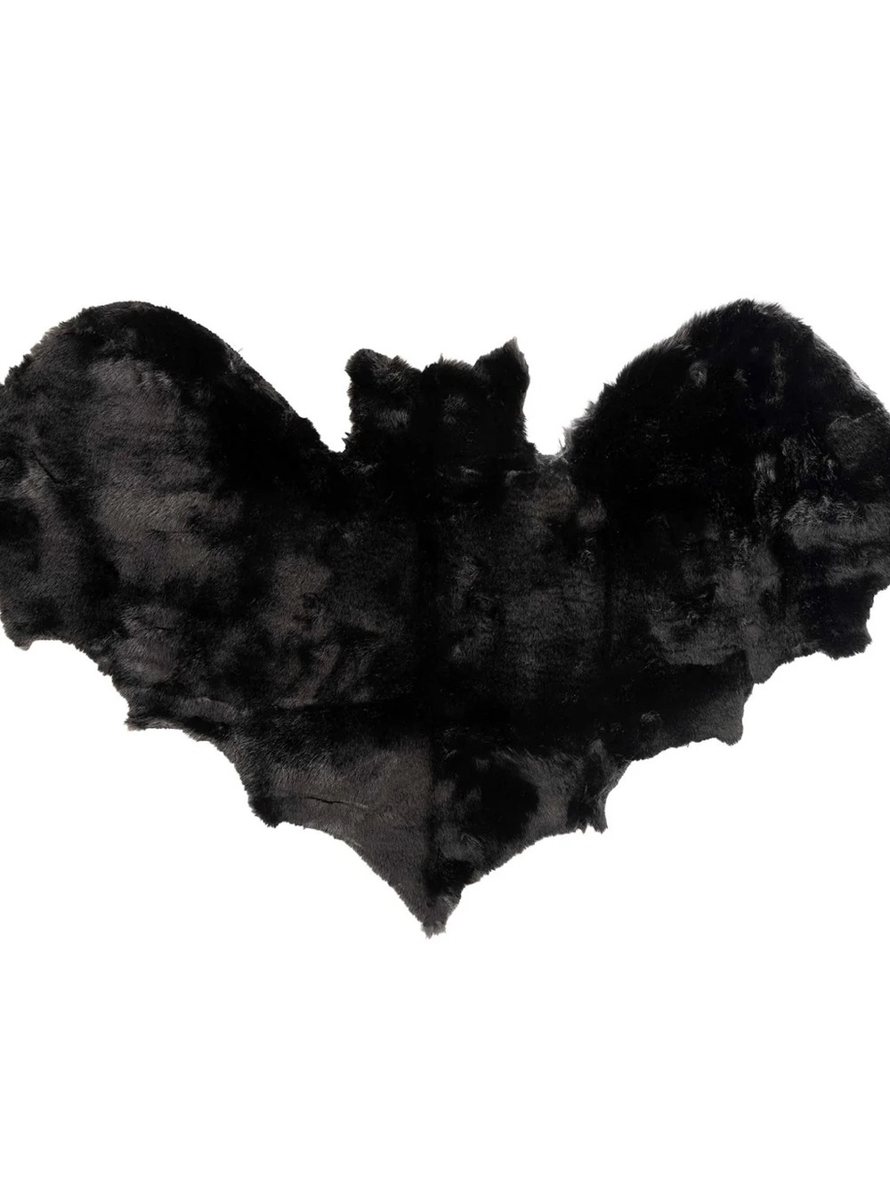 Sourpuss: Furry Bat Rug Black Faux Sheepskin Shag 20x40in